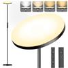 LUCKEA LED Lampada Da Terra Piantana, 42W 4000LM Super Luminoso Dimmerabile 2700K-6500K Lampada da Terra Salotto con Telecomando e Touch Control, Lampada Da Terra Per Soggiorno (noire)