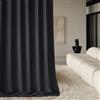 ROOM99 Tenda con nastro arricciato, Aura, 140 x 250 cm, larghezza x altezza, moderna, Curtain per soggiorno, camera da letto, colore nero, 1 pezzo
