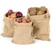 La Cordeline 3 sacchetti di tela iuta naturale per conservazione, conservazione delle verdure, patate cipolle, con cordo, serraggio, 3 pezzi