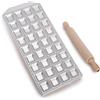 Imperia Raviolamp Imperia. Stampo Made in Italy. Accessorio macchina per la pasta. Accessorio cucina tagliapasta in alluminio per pasta fresca. Mattarello legno incluso. (36 Ravioli classici)