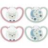 NUK Ciuccio notturno Space Night Silicone taglia 3, pecora/cielo notturno 4 pezz