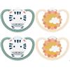 NUK Succhietto Space in silicone misura 3, zebra/sole 4 pezzi