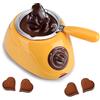 SYH&AQYE Crogiolo di Cioccolato, Pentola di Fusione di Caramelle e Cioccolato, Scalda Cioccolato Elettrico Scalda Cioccolato Fontana per Fonduta Kit di Crogiolo per Cioccolato al Latte, Formaggio(Giallo)