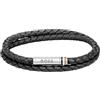 BOSS Jewelry Braccialetto in pelle da uomo Collezione ARES Nero - 1580489M, Nero, Medium