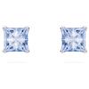 Swarovski Orecchini a lobo Matrix, Taglio squadrato, Blu, Placcato rodio