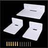 HQTS Piccolo set di mensole in acrilico di 3 mensole sospese bianche, mini mensole da parete con viti. Le dimensioni sono rispettivamente 14×12 cm e 23×16,5 cm
