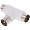 Ocobudbxw Cavo coassiale per Antenna TV T Splitter a 2 Vie Adattatore da Maschio a 2X connettori Femmina