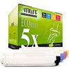 Mehrwegtoner, no OKI originale 5x MWT Toner per OKI MC 853 873 wie Set Nero Ciano Magenta Giallo Cartuccia Cartuccia