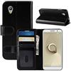 HualuBro Cover Vodafone Smart E9, Flip Case in PU Pelle Retro Portafoglio Cover [Funzione Stand] [Slot Carte] Leather Wallet Phone Custodia per Vodafone Smart E9 - Nero