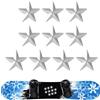 lasuroa 10pz Pentagram Stomp Pad Snowboard, Silver Snowboard Grip Pad Anti-Scivolo Snowboard Step Pads Accessori Invernali Neve Sci per Fornire Extra Grip