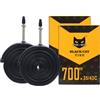 GRELiving 2 tubi flessibili per bicicletta, 700 x 23 C/25C, 700 x 28 C/32C, 48 mm, FV Presta Valve, 700 C, per bici da strada (700 x 35 C/43 C)