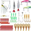 Naler Pesca Accessori set di Esche da Pesca 60 pz 3D Esche Artificiali Spinning Pesca Accessori Kit per Acqua Dolce e Salata
