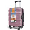 KINSTON Valigia Cabina per EasyJet 4 Ruote Rimovibili Dimensione LowCost - Bagaglio a Mano Leggero e Resistente, Ruote Girevoli Smontabili - Rosa