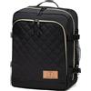 Ferocity Multifunzione Zaino da Viaggio Dimensioni 40x30x20cm Bagaglio Borsa per Aereo cabina da viaggio Ideale per i voli Nero Gold Zip [102]