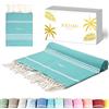 SOLTAKO Fouta Beach - Fouta XXL - Asciugamano da spiaggia anti-sabbia - Telo da bagno per Hammam, Sauna, Yoga, Picnic - Fouta Beach 200x200 cm - Lenzuolo 2 Persone