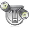 Fishtec Doppio spot orientabile 180 ° Lampada da esterno 500 Lumen LED COB- Accensione automatica - Rivelatore di movimento angolo 90 ° - IP44 - Per patio, giardino, pensilina - Grigio
