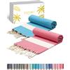 SOLTAKO Telo Mare - Fouta XXL - Asciugamano da spiaggia anti-sabbia - Telo da bagno per Hammam, Sauna, Yoga, Picnic - Fouta Beach 100x200 cm - Lenzuolo 2 Persone