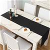 LivinEase Runner da tavolo 42 x 150 cm - Runner da tavolo Nero in misto cotone da 250 g/m² - Runner Ideale per la tavola di Natale da 4 a 6 posti - runner tavola moderno (Nero)