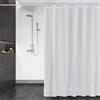 DUFU Tenda da Doccia Asciugatura Rapida Lavabile Impermeabile in Poliestere Tenda Vasca da Bagno con 12 Ganci Tenda da Bagno Bianco 180 x 200 cm