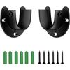 ChAusa 2 Pcs Supporto per Asta Armadio in Acciaio Inox, Supporto Tubo Armadio 32mm, Supporti Terminali Ovali per Guardaroba, con Viti, per Asta Armadio, Aste per Tende, Aste Appendiabiti (Nero)