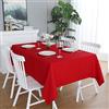 LivinEase Tovaglia Rettangolare 140 x 200 cm - Tovaglie Rosso in Misto Cotone da 250 g/m² Ideale per Tavoli da 4 a 6 Posti - Tovaglia in Lino Ideale per la Tavola di Natale