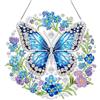 Zamety Diamond Painting Pendente, Farfalla Painting Diamond 5d Pendenti, DIY Diamond Painting Adulti Ciondolo, Diamantini Crystal Art Pendente con Catena, Decorazione per Giardino, Porta e Finestre