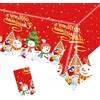 MORAINJAY Tovaglia Natalizia,137 x 274 cm Rettangolare Tovaglia di Natale,Albero di Natale&Pupazzo di Neve Pulibile Antimacchia Impermeabile Tovaglia per Decorazioni Natalizie