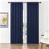 Joydeco Tende Opache con Occhielli Set da 2 Tende Oscuranti Termiche Anticalore per Camera da Letto Soggiorno Blu Navy 2 x L135 x A240