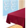 HW CASA Tovaglia Antimacchia 140X180CM ,Omaggio 4 Ferma Tovaglia da Tavola,Tovaglia Bordoux ×8 Posti,Tovaglia Antimacchia Rettangolare per Cucina,Soggiorno ed Esterni,Tovaglia in Poliestere Lavabile