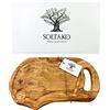 SOLTAKO Tagliere in Legno d'Ulivo Rustico - Tagliere da Cucina per Formaggi Rustici - Tagliere Professionale Grande - Tagliere per Salumi, Aperitivo, Carne, Verdure, Pizza (Lunghezza di 35-38 cm)