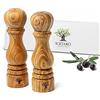 SOLTAKO Macina sale e pepe in legno d'ulivo - Set di 2 macinaspezie - Macinino manuale - Sale e pepe di qualità premium - Autentico legno d'ulivo - Accessori da cucina