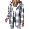 Sonnena Camicia a quadri in flanella da donna, a maniche lunghe, con bottoni, in velluto a coste giacca ampia abbottonata in felpa stampata scozzese casual da donna