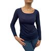 KONTATTO - Maglia Donna Scollo Barca Taglia Unica- M1400 Scollatura Shiffer, Maglia Donna Tutte Le Stagioni, Made in Italy, Maglia Manica Lunga Sottogiacca (Unica, Blu)