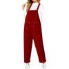 Eauptffy Pantaloni Velluto A Coste Donna, Salopette Invernale Donna, Pantaloni Invernali Salopette Tinta Unita All'Aperto 2024 Moda Tuta Con Tasca Casual Sciolto