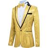 Celucke Giacca da Uomo, Blazer con Paillette, Giallo Oro con Brillantini, Slim Fit, Per Matrimoni, Carnevale, Feste, Discoteche, M