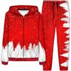 Kobilee felpe con cerniera uomo, Tuta Uomo Completa Natale Tuta Divertente Tracksuit Casual da Palestra 2 Pezzi Tute in Cotone Vestibilità Felpata Completo a Maniche Lunghe Regalo di Natale