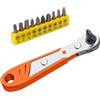 GENSMILE Set di chiavi a cricchetto Cacciavite a cricchetto - Mini chiave a cricchetto magnetica con 10 punte, Cacciavite a cricchetto angolare Stubby, Attrezzo multifunzionale gadget