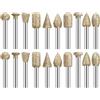ZoeTekway Set di frese diamantate da 20 pezzi con gambo da 1/8, punte diamantate, frese per intaglio su pietra, per incisione su pietra ceramica,utensile rotante compatibile con Dremel