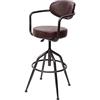 Mendler Sgabello Design Industriale Elegante HWC-H10f Acciaio Verniciato Ecopelle Marrone
