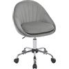 WOLTU Sedia da Scrivania per Casa Regolabile in Altezza con Rotelle, Sedia Trucco Girevole Ergonomica, Ufficio, Camera da Letto, Studio, Velluto, Grigio Chiaro, BS167hgr
