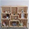 PYXIDAS Set di 5,7,9,10,13 incredibili casse in legno massiccio, finitura rustica bruciata, piccole scatole portaoggetti in legno, cassette per frutta e mele, (Naturale, Set di 9)
