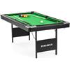 Buckshot Tavolo da biliardo Atlanta, pieghevole, 193 x 109 x 81 cm, con accessori, biliardo a 6 piedi con gambe pieghevoli in metallo, colore: verde/nero