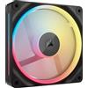 CORSAIR iCUE LINK LX120-R RGB 120mm Ventola Inversa PWM - Ventola Singola - Basso Rumore, CORSAIR Cuscinetto Magnetico a Cupola, Doppio Anello Luminoso, Viti QuikTurn™, Modalità Zero RPM - Nero