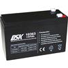 DSK 10363 - Batteria piombo alta scarico 12V 9Ah Batteria ideale per UPS-SAI, sistemi di sicurezza e comunicazione, luci di emergenza