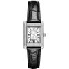 Emporio Armani Orologio da donna, cassa rettangolare da 22 mm, movimento al quarzo a due lancette con cinturino in acciaio o in pelle, 22 mm, Nero fumo
