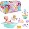 Nenuco - Baule, Set completo con bambola, vaschetta per il bagnetto e tanti accessori per la cura, per bambine e bambini da 2 anni, Famosa (NFN70000)