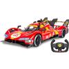 JAMARA Ferrari 499P 1:14 rosso 2,4 GHz porta manuale - licenza ufficiale, interno fedele ai dettagli, verniciatura fedele, parabrezza trasparente, luce LED, auto RC