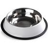 StilGut Set di 2 ciotole per cibo per cani e gatti in alluminio, 0,2 l, ciotola per cani, ciotola per acqua, set da 2, bianco/argento