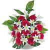 DRW Centro di Fiori Artificiali Cimitero, Chiesa Matrimoni sepolture Rosso e Bianco con dalie, ortensie, garofani e gerbere 70x73x30