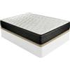 DUÉRMETE ONLINE Pack Materasso viscoelastico Pocket Visco Reversibile + Letto in Legno Pieghevole Grande capacità, Poliuretano, Bianco, 105 x 190